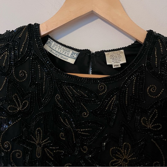 Vintage Braemar by Jeremy Scott 80s glam sequin beaded silk blouse womens medium - Picture 4 of 12